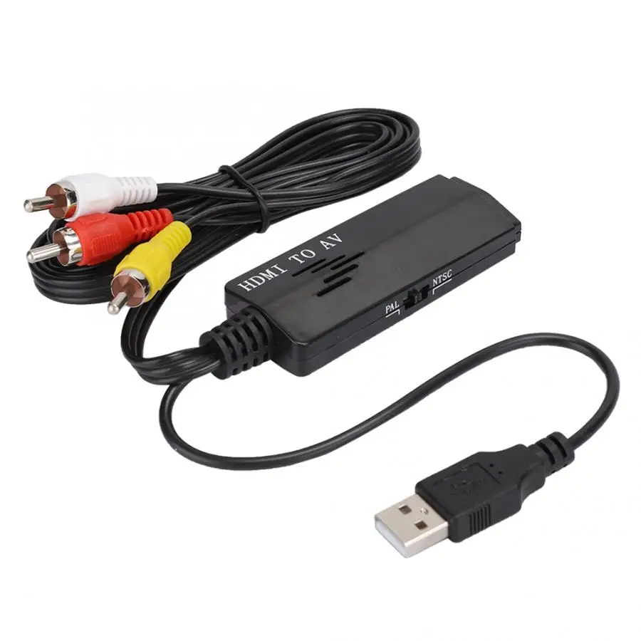 HD HDMI в AV видеоконвертер телеприставка к старому ТВ с кабелем 1 м для DVD/кабельной