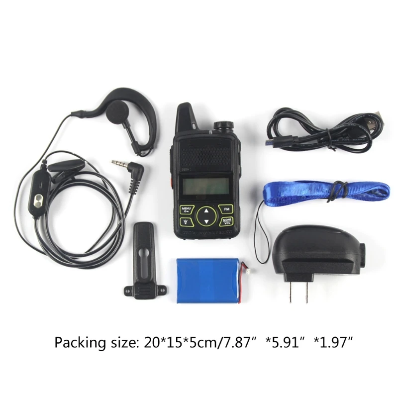 

R58B USB Rechargeable Walkie Talkie Battery Saving Portable Two Way Radio Voice Prompt and Time Count Down Function