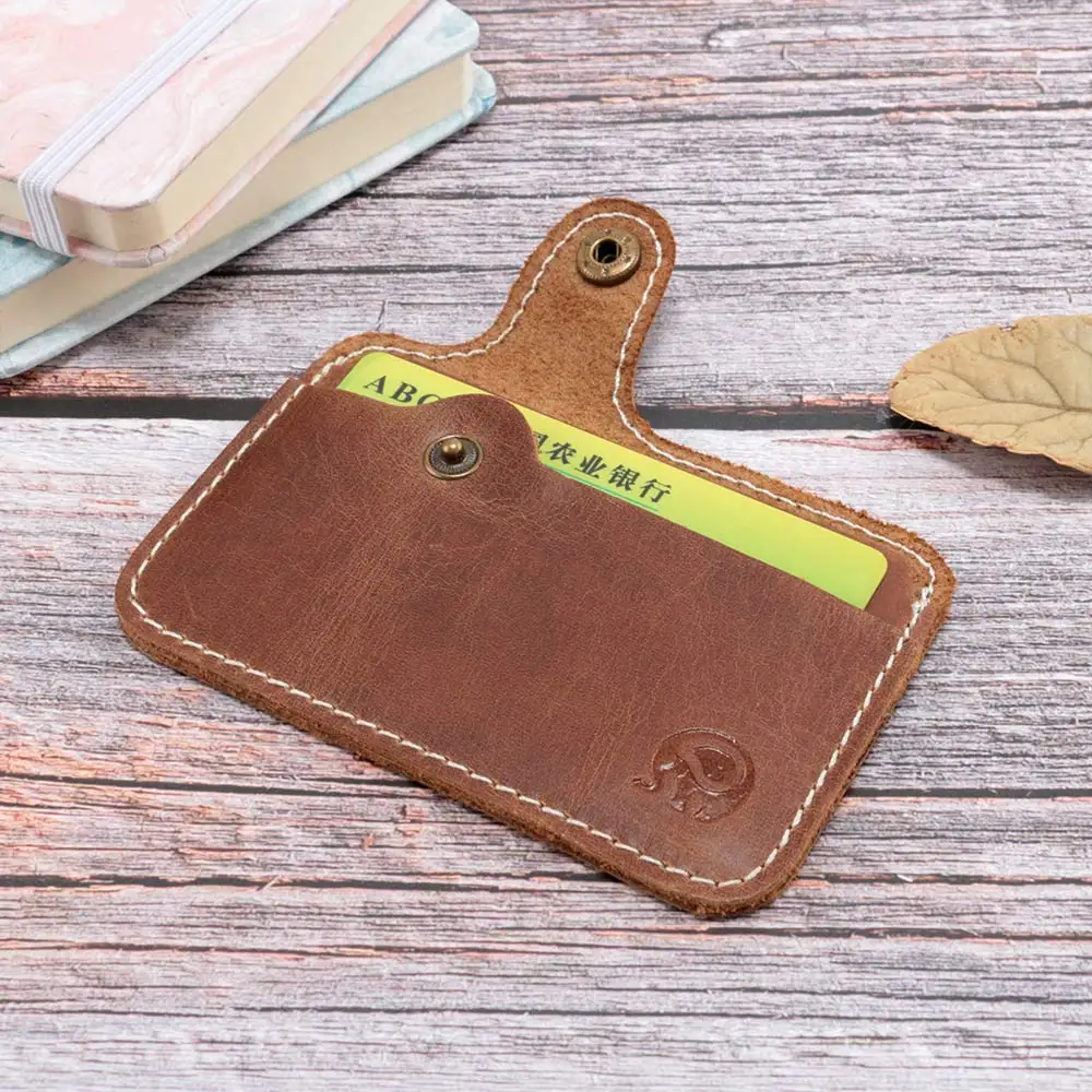 Модный простой практичный первый слой кожаный доллар держатель для кредитных ID
