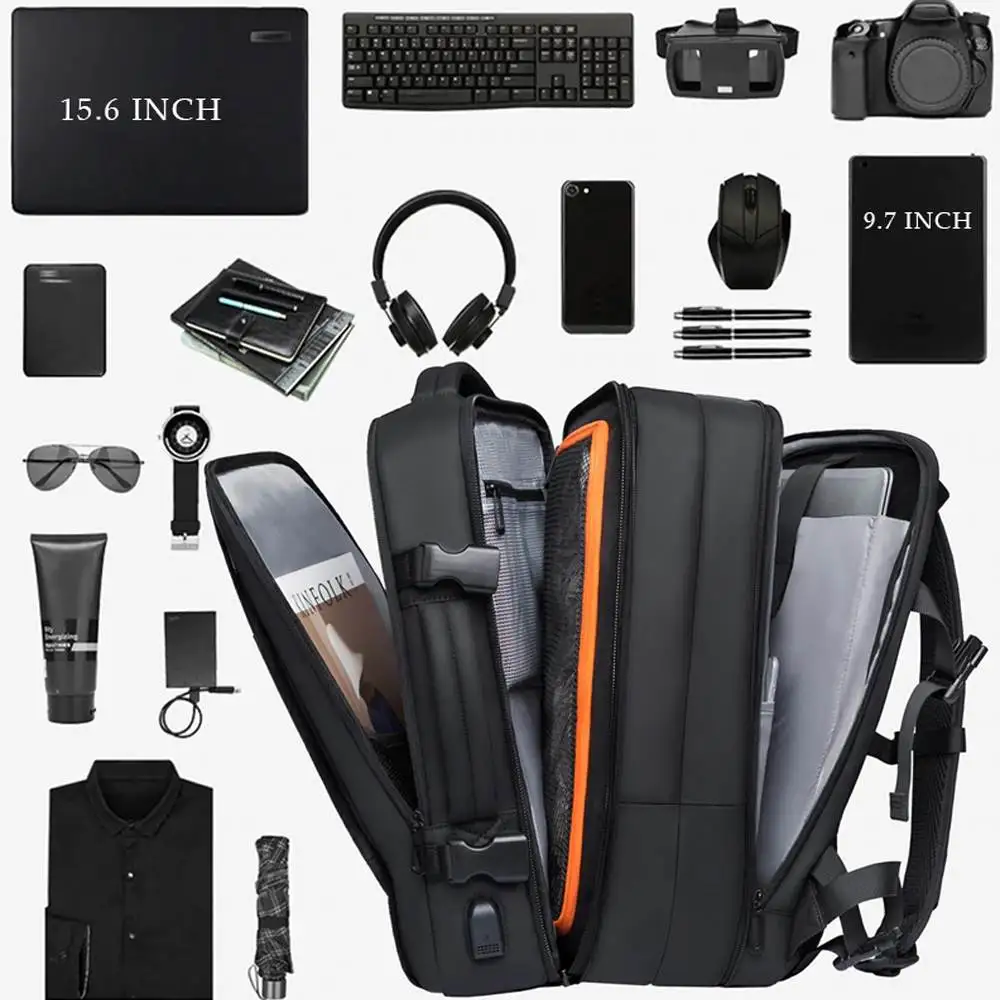 

Laptop Usb Backpack School Bag 38L Expandable Large Capacity Army Military Tactical Backpack Outdoor Hiking Hunting Camping Bags