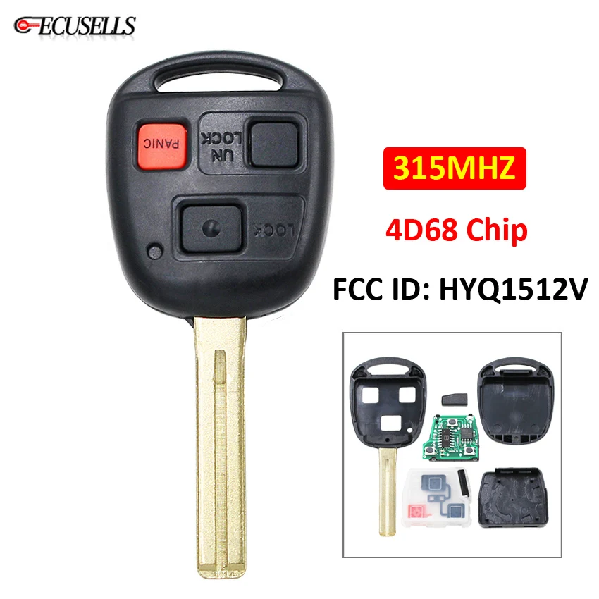 Замена 3 кнопки дистанционного ключа автомобиля 315 МГц 4D68 чип FCC аддитивного