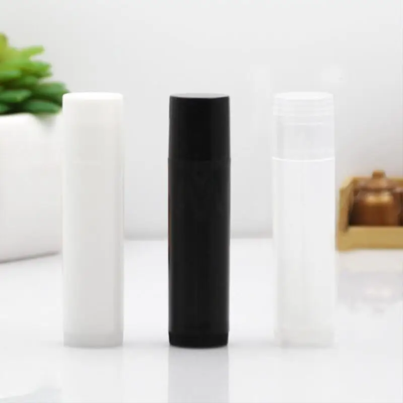 

5ML Cosmetic Empty Chapstick Lip Gloss Lipstick Balm Tube and Caps Container black white clear color LX8929