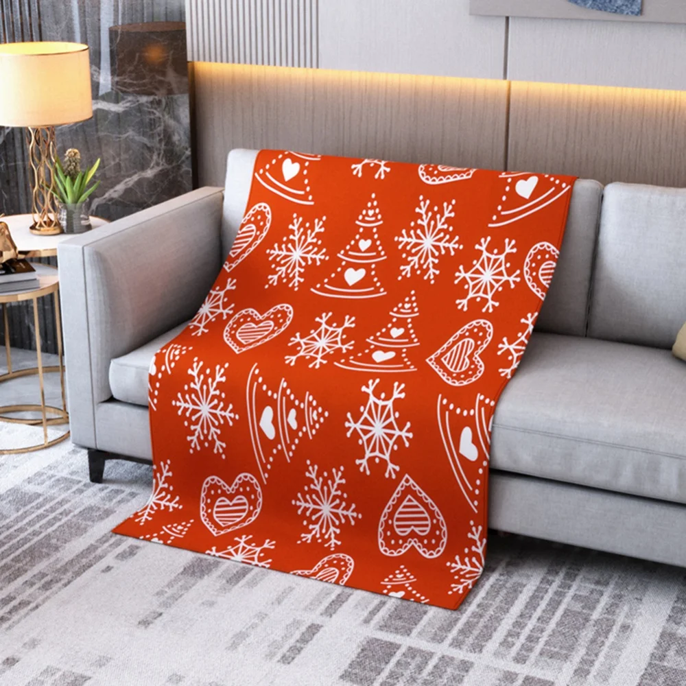 

Christmas Series Home Decoration Snowflake Printed Beach Bath Towel Air Conditioning Blanket