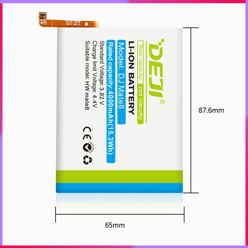 

DEJI For HUAWEI Mate8 Original Battery Real Capacity 4000mAh Internal Bateria Replacement High Quality HW-M8