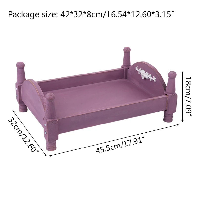 

Newborn Posing Detachable Mini Retro Bed Baby Photo Shooting Props Wooden Crib