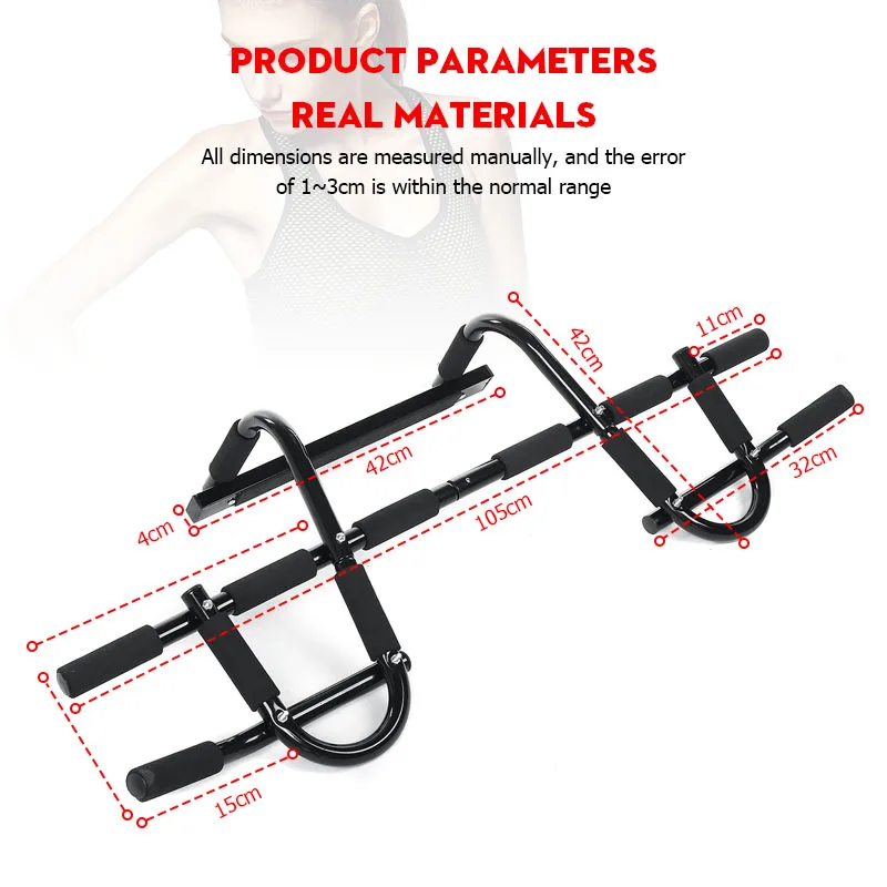

Deluxe Doorway Horizontal Bars Adjustable PortableChin up Bar for Pull-ups Push-ups and Sit-ups Home Workout Fitness equipment