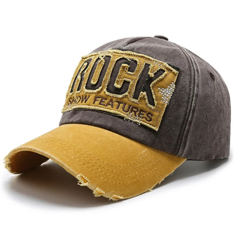 

Adjustable Size Washed Cowboy Cotton Baseball Caps For Men Women Snapback Cap Distressed Hole letter Fashion Couple Sports Hat