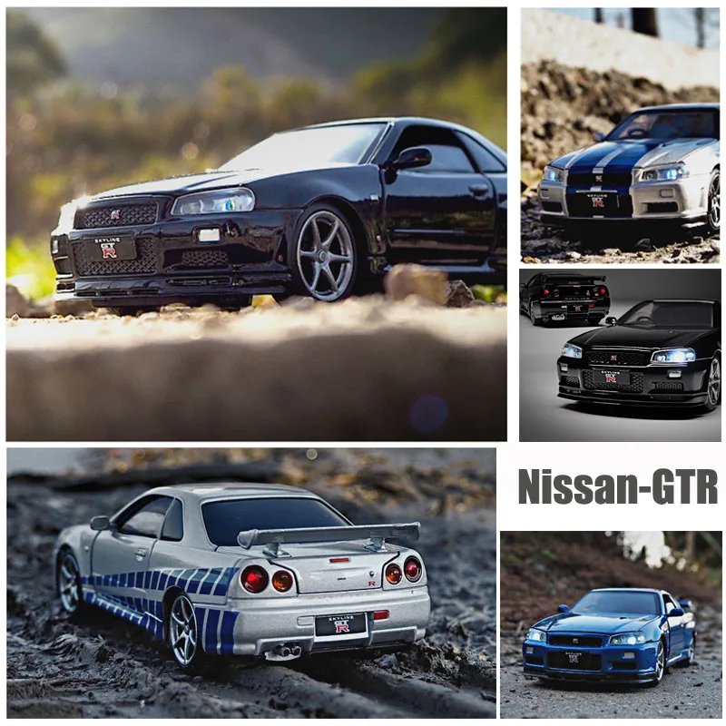 1:32 Nissan GTR R35 литая модель автомобиля суперкар подарок для мальчика коллекционные