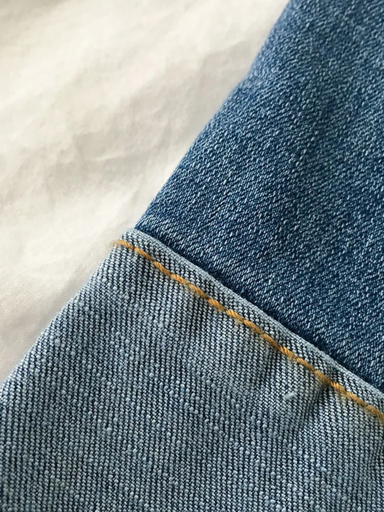 

Women's Jeans 2021 Y2k Spring New E Girl Streetwear Splicing High Waist Denim Trouser Elastic Force Straight Pants For