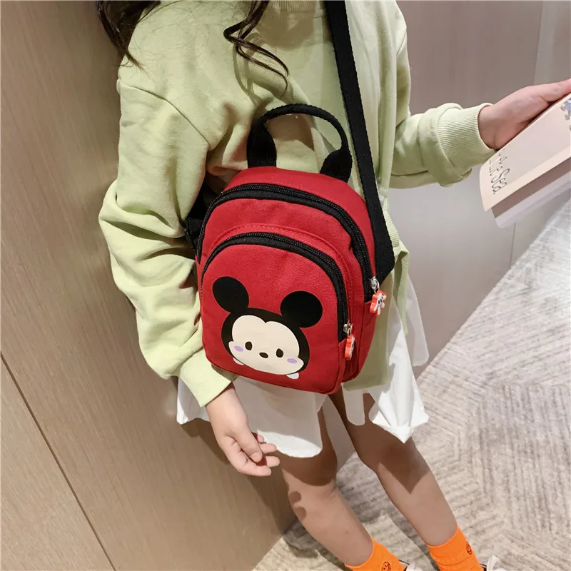 

Disney Mickey children's shoulder bag cartoon girl canvas messenger mobile phone accessories bag kindergarten school bag