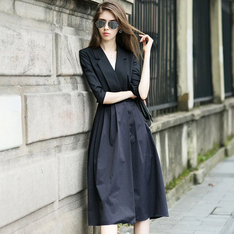 Стильная Осенняя ветровка европейская юбка 2020 женский весенний Тренч пальто