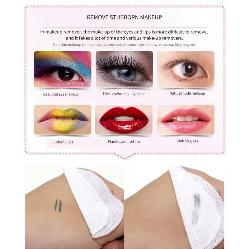 

100pcs Makeup Removing Wipes Soft No Stimulation Hypoallergenic Facial Cleansing Wipes Makeup Remover
