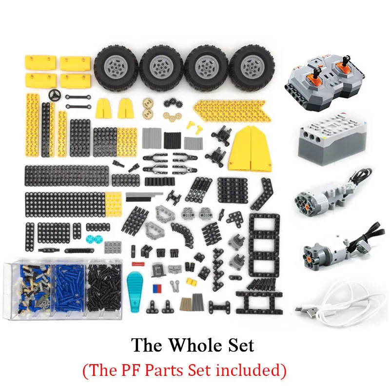 Bulk Parts and Motor 522 шт 2,4 Ghz Technic City RC вездеход внедорожные скалолазание машины внедорожные гонки строительные блоки кирпичи игрушки подарки детям - Цвет: Bulk Parts and Motor