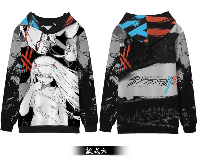 Spring Autumn 6 Аниме Толстовка Darling in the franxx 02 ZERO TWO HIRO ICHIGO Косплей Толстовка с капюшоном полноцветный пуловер с принтом Подростковая ПАРА ПАЛЬТО - Цвет: Spring Autumn 6