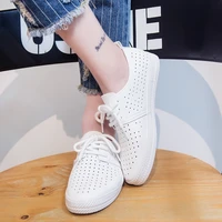 womens vulcanized shoes flats cut out pu leather oxfords flats shoes ladies breathable walking sneaker ballet loafers