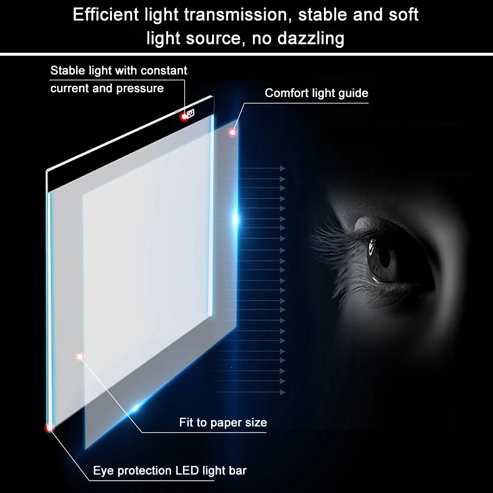A4 Led копия стола светящаяся доска эскиз отражение Затемнения Кронштейн живопись