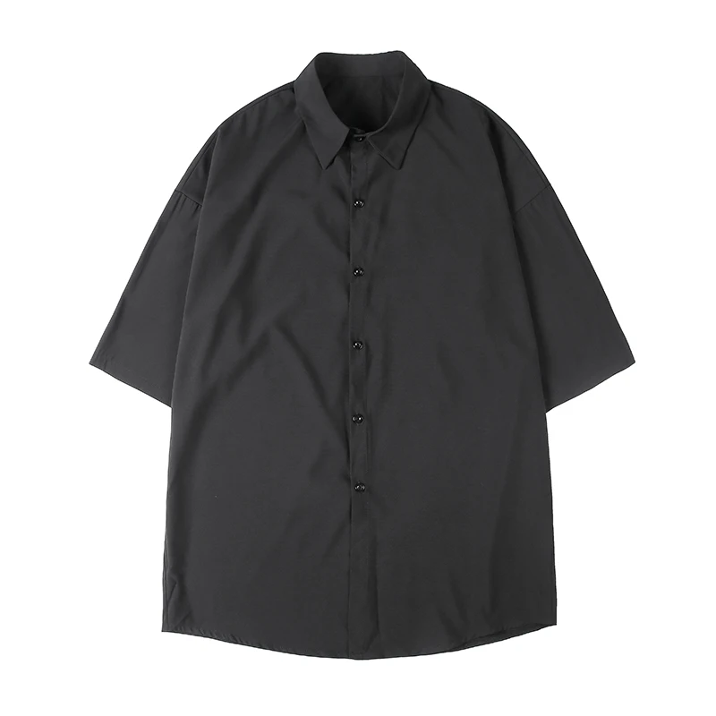 

Solid Shirts Men Summer Clothing Korean Style Mens Short Sleeve Streetwear Shirt Harajuku Mens Shirts 4 Colors M-2XL