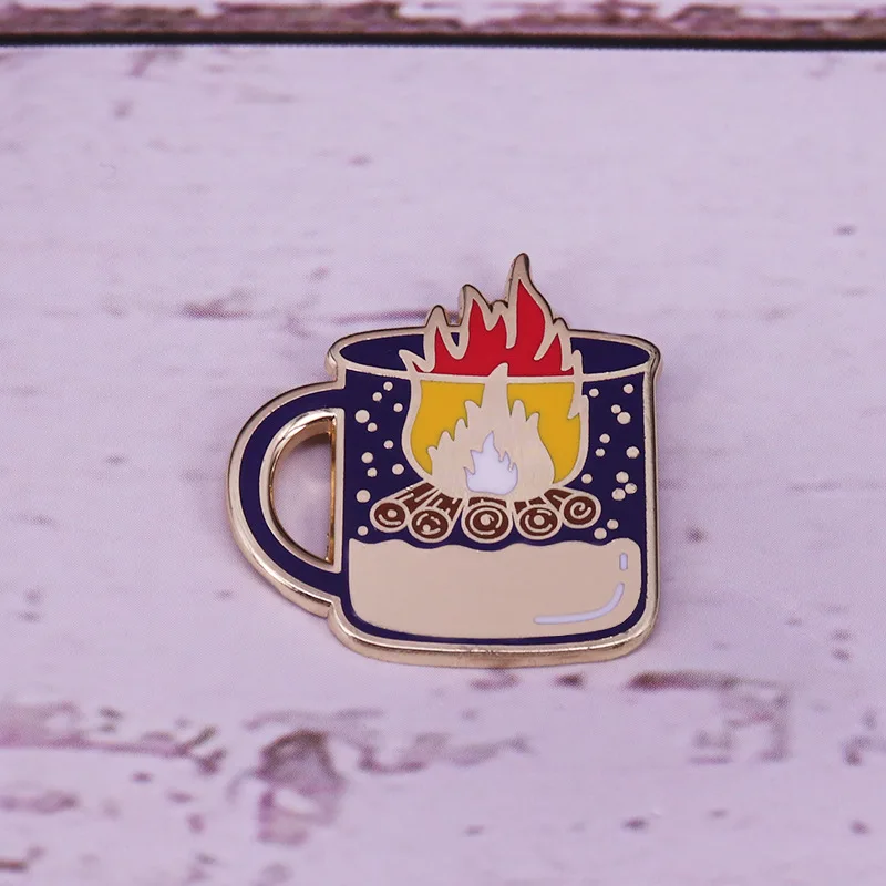 

High Quality Copper Cup Coffee Energy Art Women's Rights Tea Lovers Enamel Pin Fashion Jewelry Gift Hat Lapel Badge Brooch