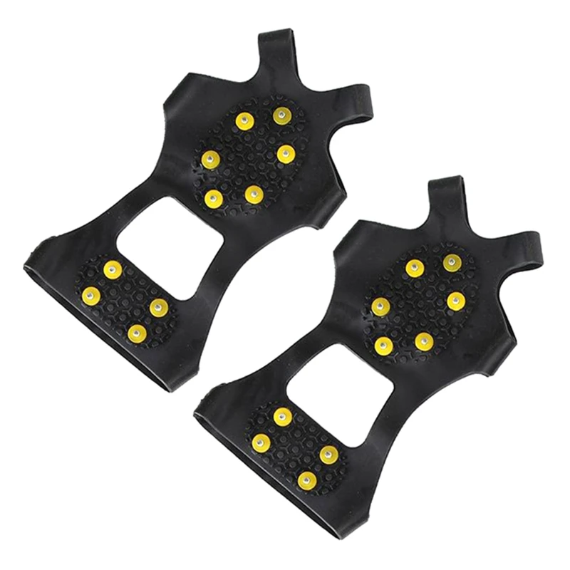 

E65F 1 Pair S M L XL 10 Studs Anti-Skid Snow Climbing Shoe Spikes Ice Grips Cleats Crampons Anti Slip Shoes Cover