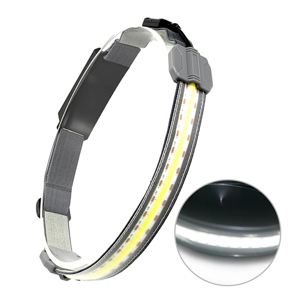 

1200 mAh COB+LED Night Running Headlamp Flashlight Portable USB Red Light Warning Outdoor Running Headlight Bar Head Band Lamp