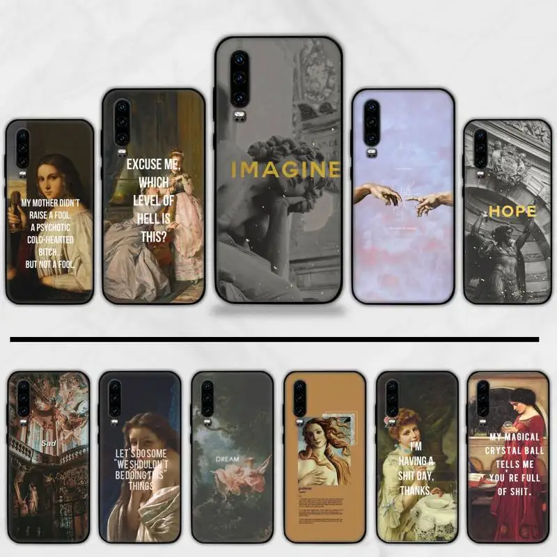 Художественный короткий эстетический чехол для телефона Huawei Honor 7C 7A 8X 8A 9 10 10i Lite 20