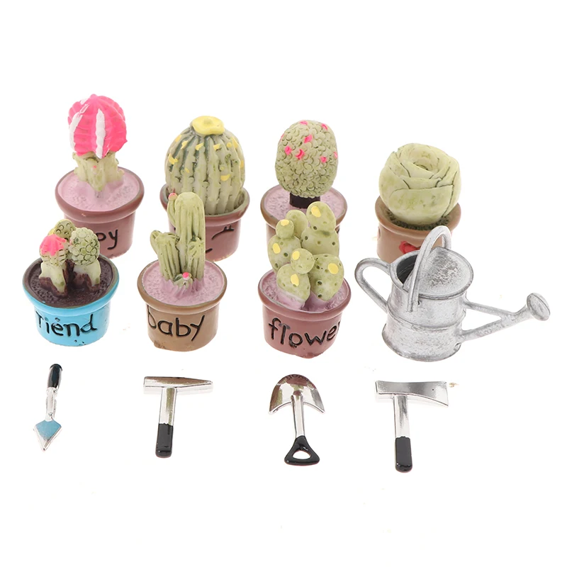 Миниатюрное зеленое Горшечное растение для кукольного домика в масштабе 1:12 12 шт.