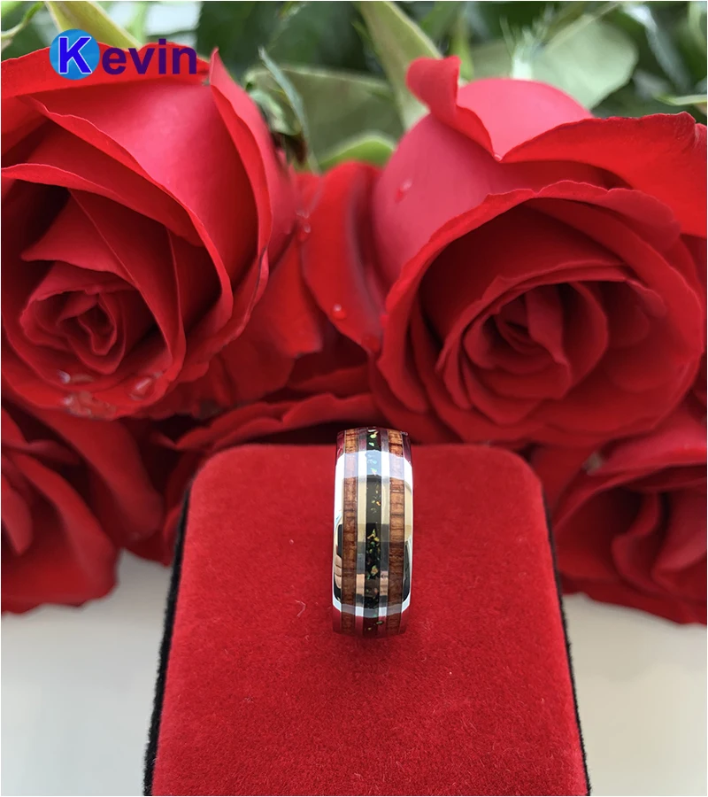 8 мм опал кольцо Вольфрам Карбидное Свадебные заниматься Для мужчин t для женщин с