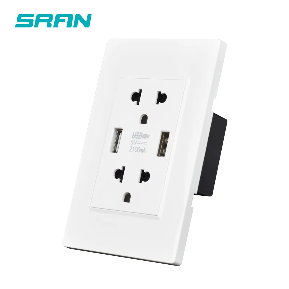 Универсальная Розетка SRAN с двумя Usb-портами, 5 В, 118 А, х76 мм - изображение