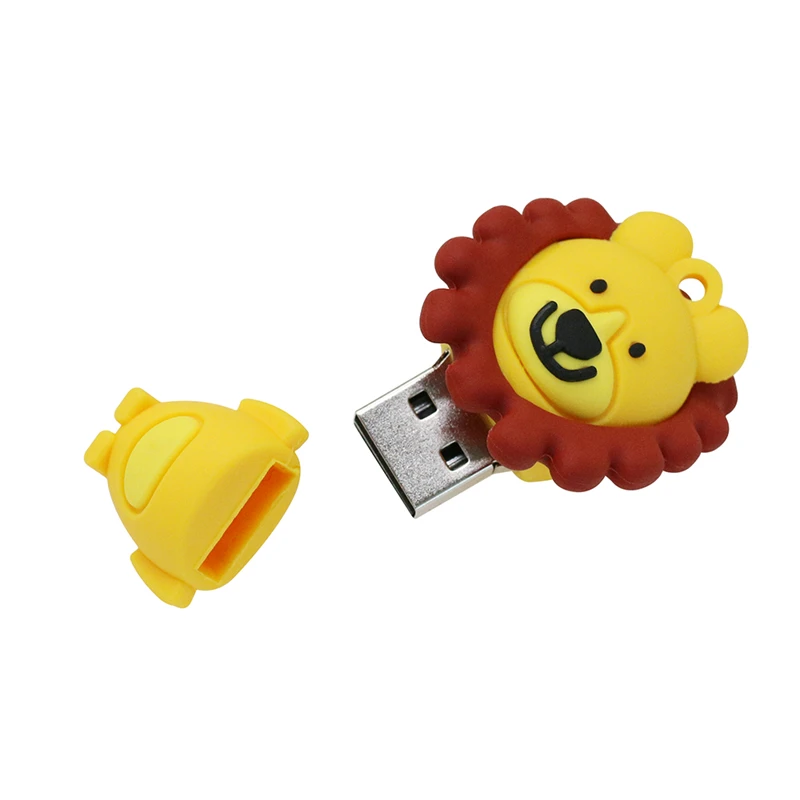 Силиконовый U диск в виде льва USB флеш накопитель флешка 4 ГБ 8 16 32 64 128 256 карта