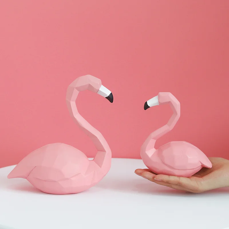 Скандинавский стиль розовый Фламинго декоративные изделия из смолы мебели