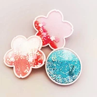 funny sakura coasters for drinks 1pcs pvc cherry quicksand flash coaster cute quicksand blossom water cup placemat for home