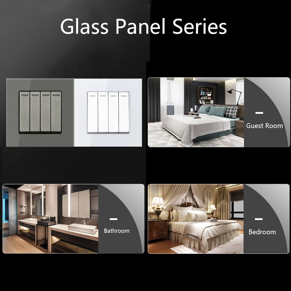 Настенный выключатель SANDIY со светодиодной подсветкой стандарт Великобритании