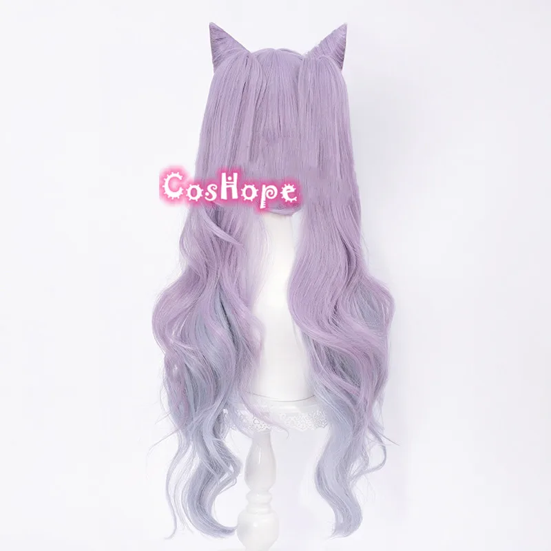 Парик для косплея аниме Genshin Impact Cosplay Keqing Ponytails термостойкие синтетические волосы