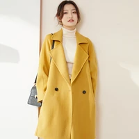 2021 new ladies wool coat 100 pure wool woolen coat long coat thick solid color fashion womens coat large size women
