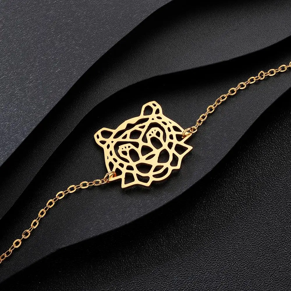 Женский браслет из нержавеющей стали с птицами розового и золотого цвета|Цепочки