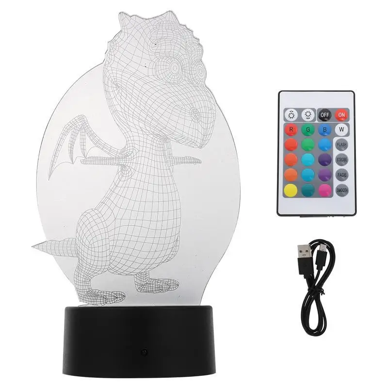

1Pc Dinosaur Night Light Creative Bedside Lamp 3D Visual Decorative Night Lamp