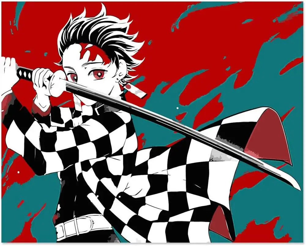 Tapb Wall Art Печать по номерам аниме демон убийца HD Kimetsu холст украшения дома картины