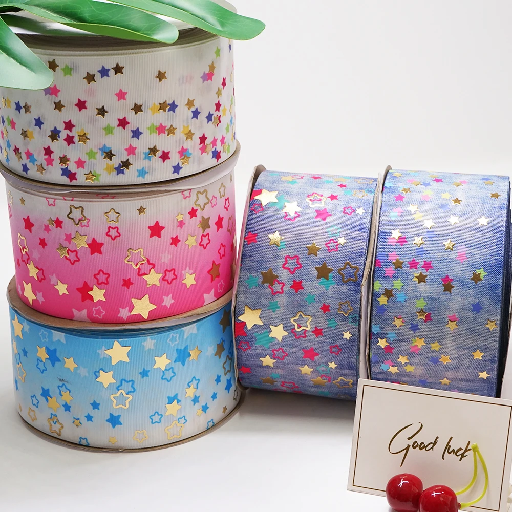 

3 Inch 75 mm Printed Holographic Foil Ribbon 50 Yard Craft Suppliers 52510