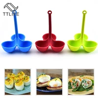 silicone egg cooker egg holder cup boiler poacher cook poach egg tray 3 hole steamer breakfast tools cooking accessories kitchen