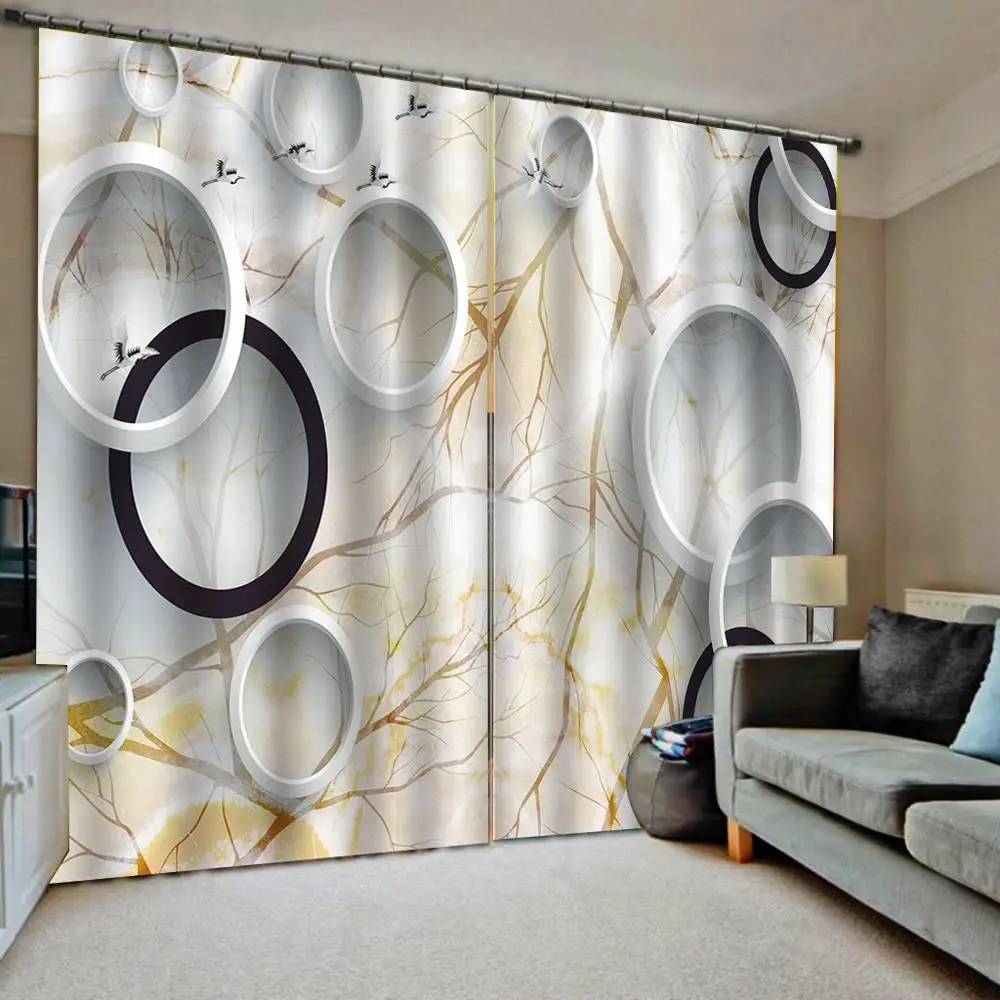 Светонепроницаемые занавески для спальни 3D оконные роскошные декоративные