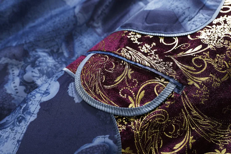 PYJTRL бренд осень зима роскошный золотой красный синий Стильный цветочный узор