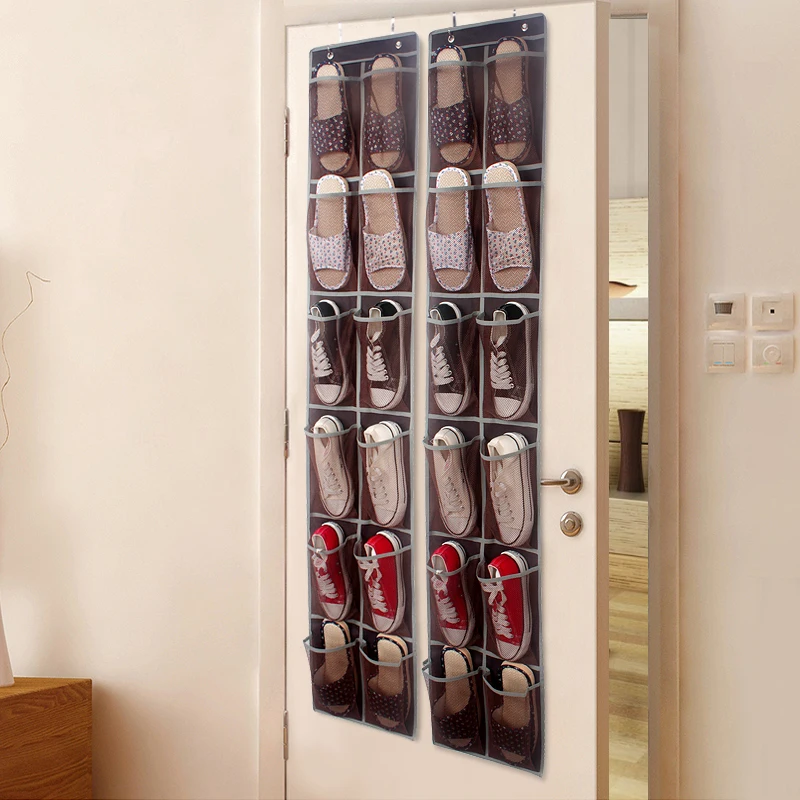 Over The Door Shoe Organizer 12 Large Mesh Pockets Hanging closet organizer Mesh Pockets Hanging Shoe Rack bag hanging
