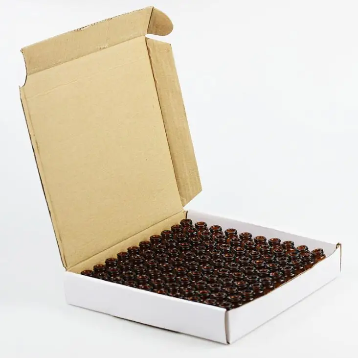 100 шт./лот 1 мл 2 3 4 5 мини Янтарная жидкая стеклянная бутылка с отверстием редуктора