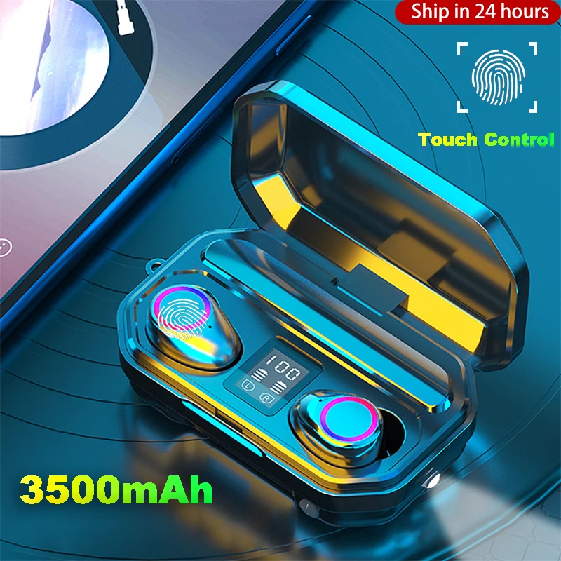 

LANMIAO M12 3500mAh Wireless Headphones Touch Control Bluetooth 5.0 Earphones Earbuds TWS Noise Cancel LED Display Waterproof