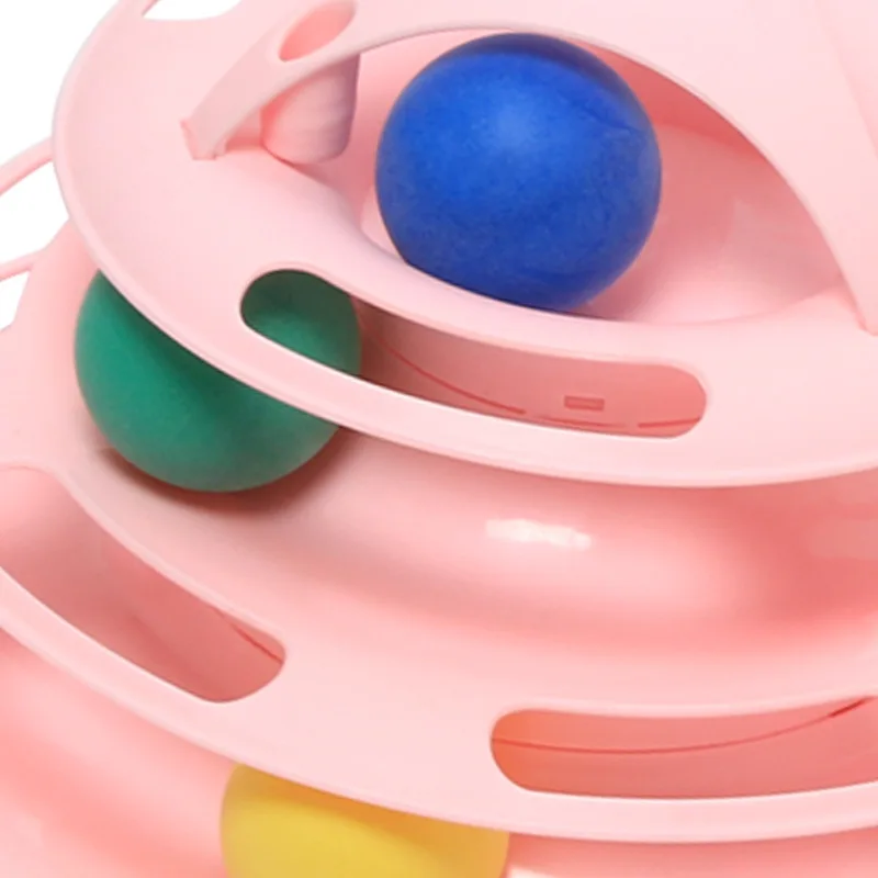 

Pet Cat Roller Ball Toy Tower Tracks Disc Cat Intelligence Amusement disk Play Track Cat Toys Ball Training Amusement Plate