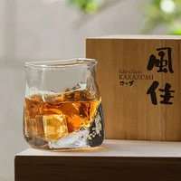 handmade japanese whisky artwork wine cup wind holding random modeling design creative whiskey glass edo designer kazazumi