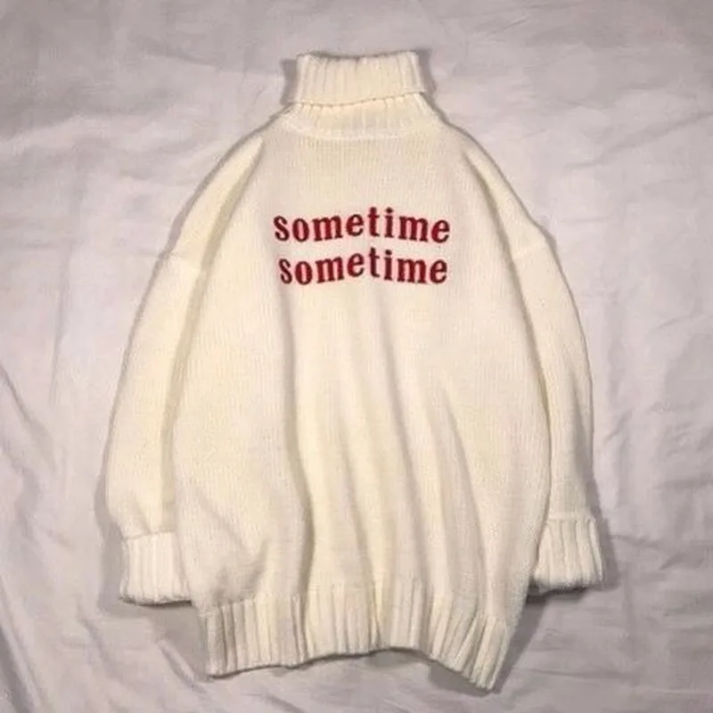 Свитер Женский свободного кроя с буквенным принтом в стиле Харадзюку | Женская