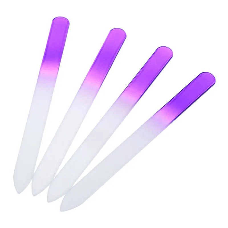 

4PCS/Lot Durable Crystal Glass File Nail Art Buffer Manicure Device Purple Nail FilesDecorations Tool