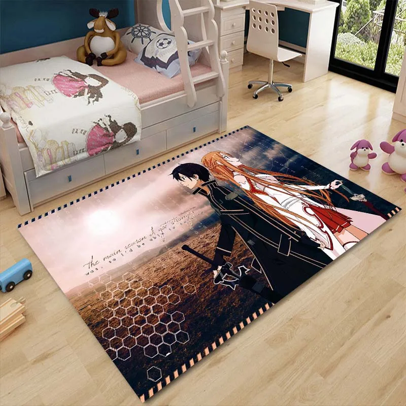 

Популярный аниме SAO меч асуны искусство онлайн Печать Большой ковер для гостиной Противоскользящий ковер стул напольный коврик для домашне...