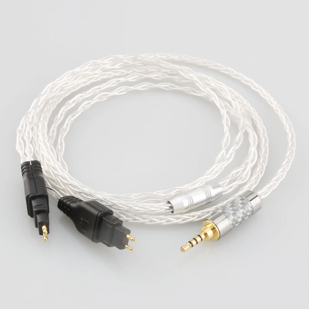 3,5 мм 2,5 мм XLR 4,4 мм 8-жильный посеребренный кабель OCC для наушников Sennheiser HD580 HD600 HD650 HDxxx HD660S HD58x HD6xx